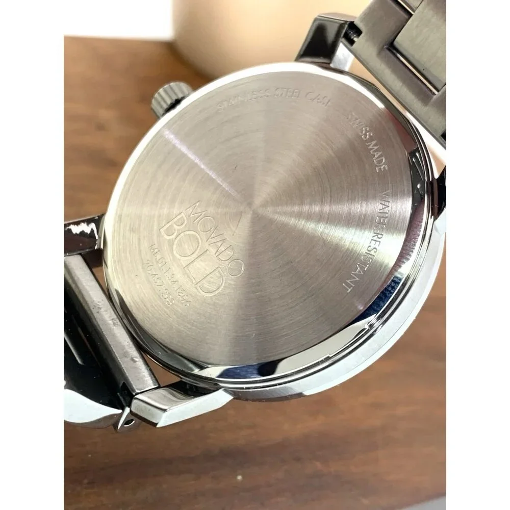 Movado Men's Watch 3600913 Bold Gray Dial Swiss Quartz Gunmetal Stainless Steel